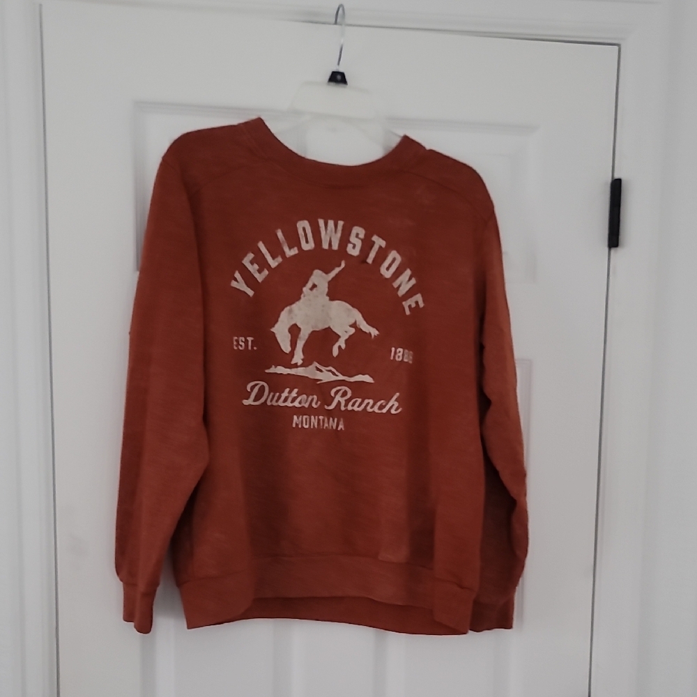 Yellowstone Dutton Ranch Men's Crewneck Sweater - Rust